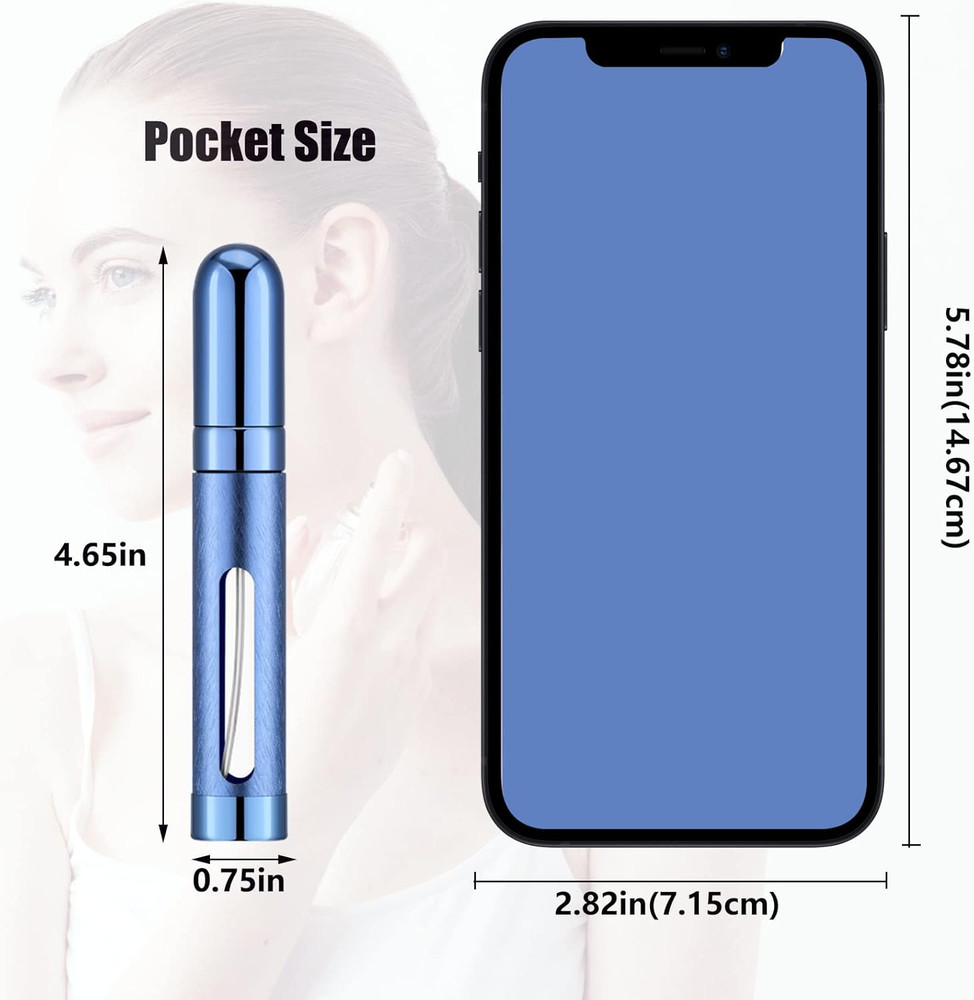 12Ml Portable Mini Perfume Atomizer(6 Pcs)，Refilable Small Spray Bottle for Trav