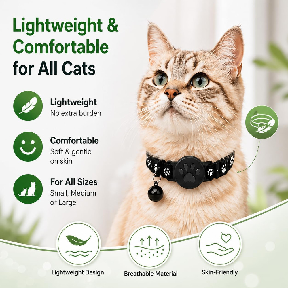 Pet Tracker,Gps Collar for Cats (Android Only) Smart Tag,Waterproof Compatible w