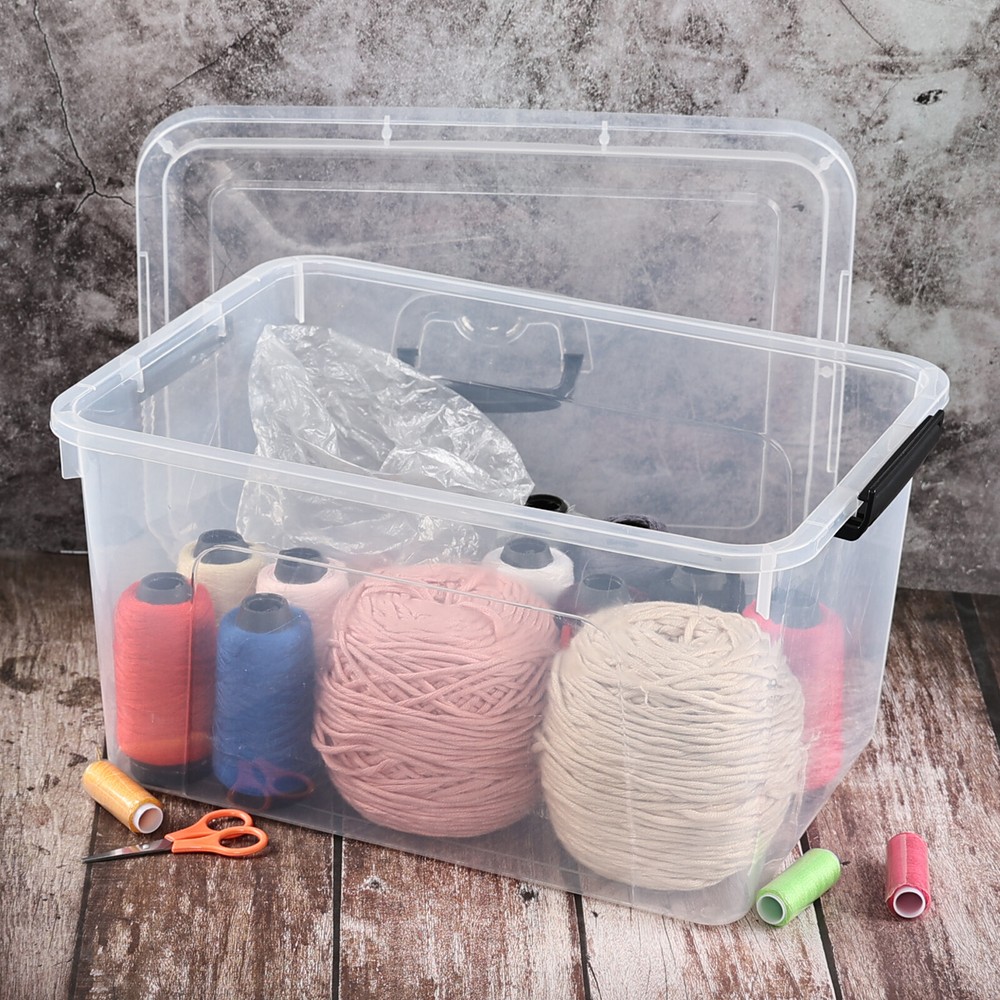 20 Quart Latching Storage Box, Stackable Bin with Latch Lid & Handle, 4/6 Pack