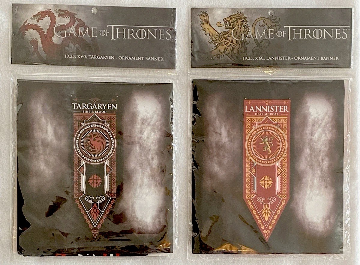 Game of Thrones Targaryen & Lannister Ornament Banners HBO 19.25" x 60" NEW