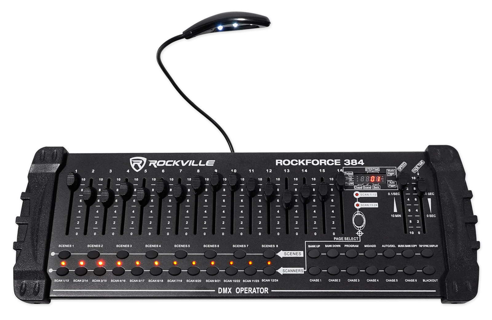 Rockville ROCKFORCE 384 Channel Light/Fog DMX Lighting Controller + MIDI Control