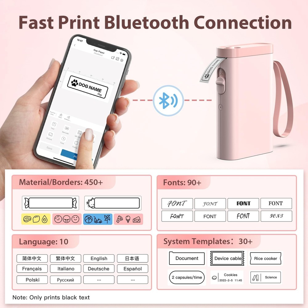 P21 Label Maker Machine with Tape, Label Printer Thermal Mini Label Makers wi...