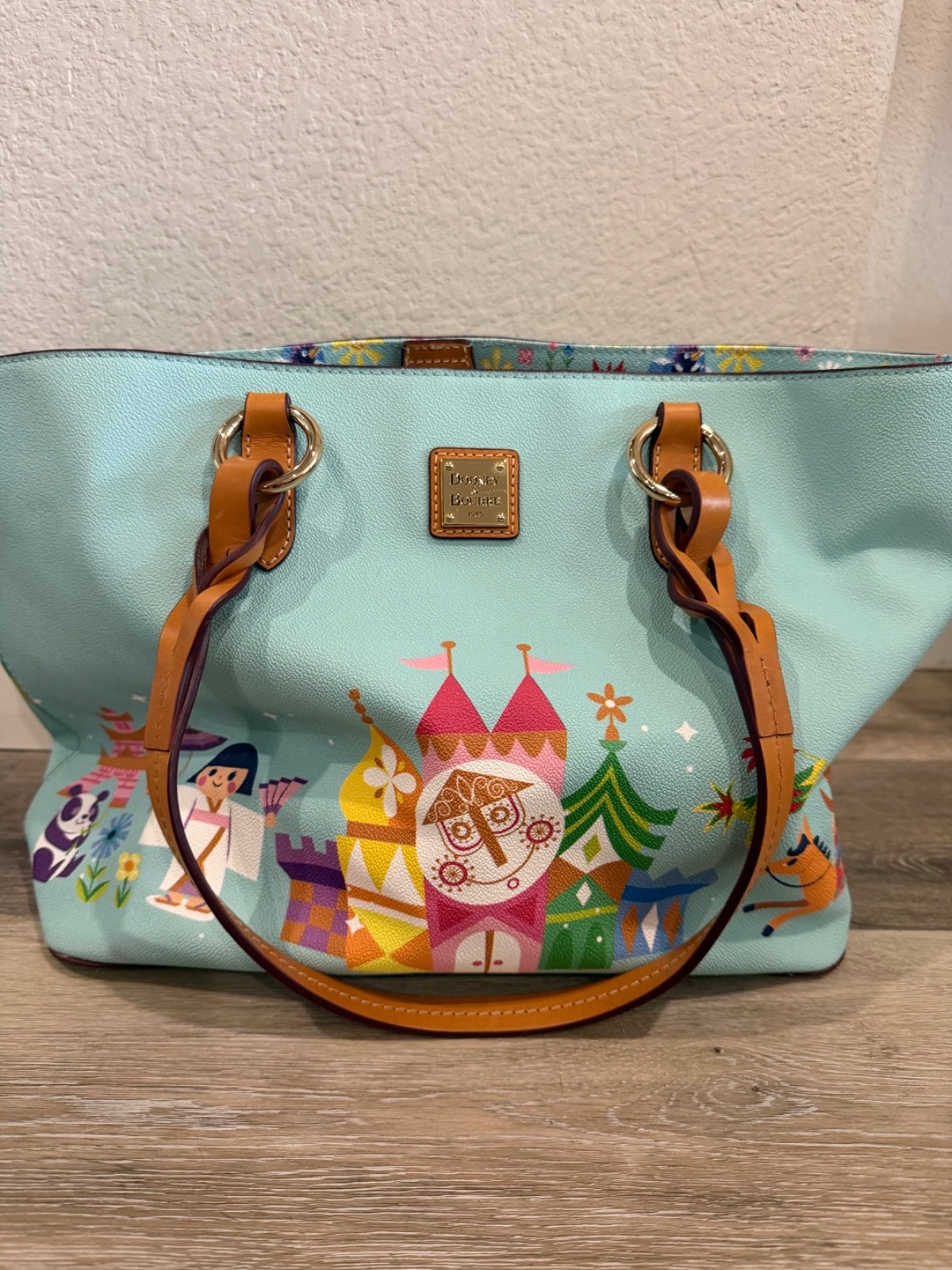 Disney Parks Dooney & Bourke "It’s A Small World" Bag Tote Large Shoulder Purse