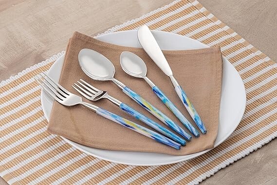BLUE Print Cutlery Set