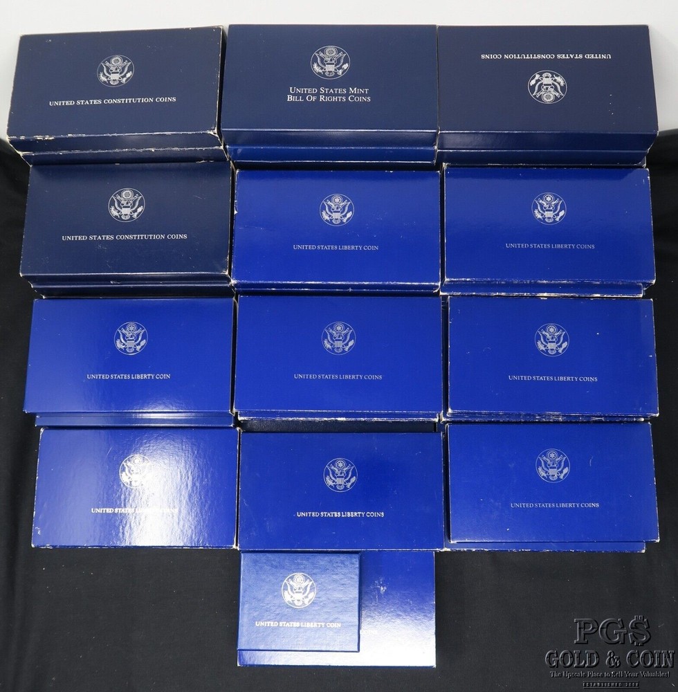 (85) Assorted Empty US Mint Boxes + COA's Mint and Proof 25359