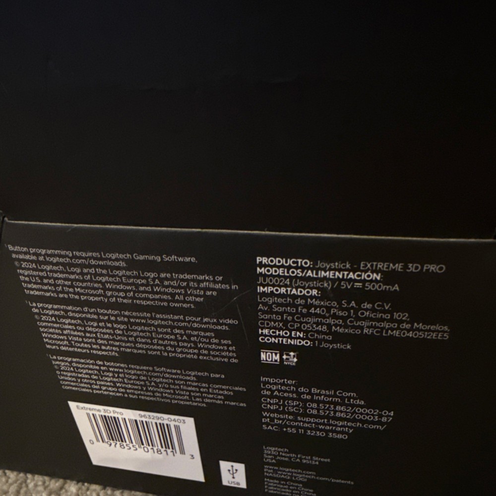 Logitech Extreme 3D Pro Precision Flightstick Wired USB Joystick