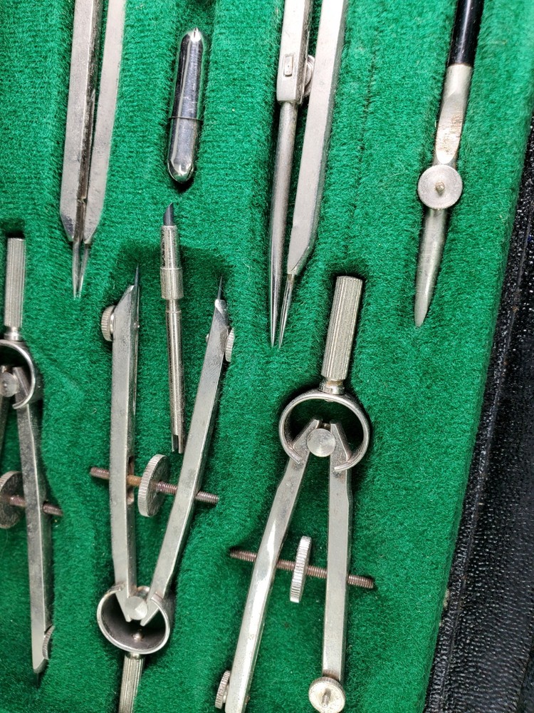 Vintage Ridgeway Drafting Tool Set 1155 WC Made In Germany With Case
