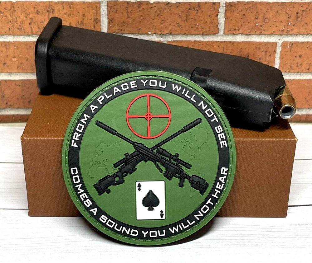 Sniper PVC Patch - Tactical Morale Sniper Ace Card Gun Patch - Hook Gun Patch
