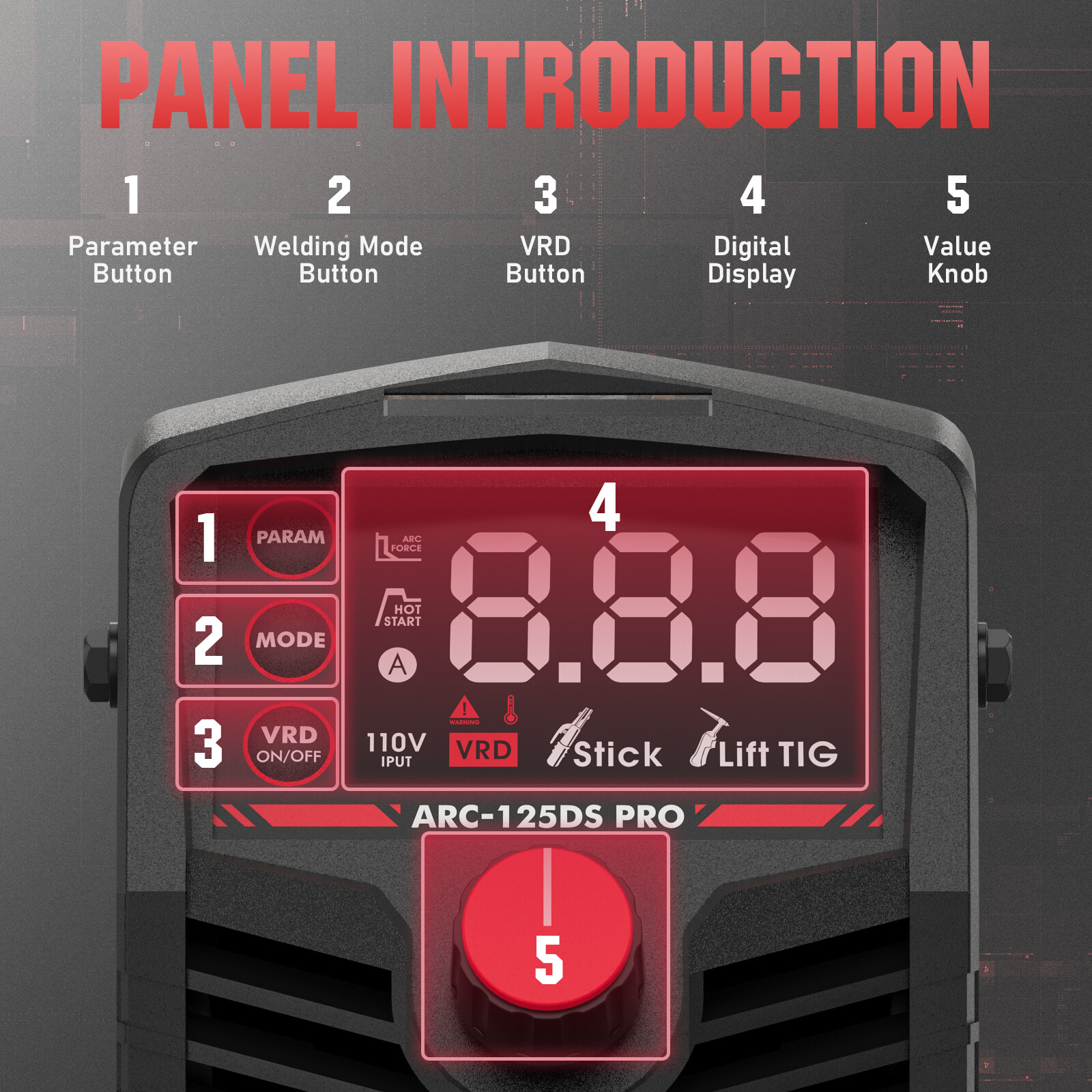 YESWELDER 125A Stick Welder w/ Lift TIG - IGBT Hot Start, 110V Portable MMA