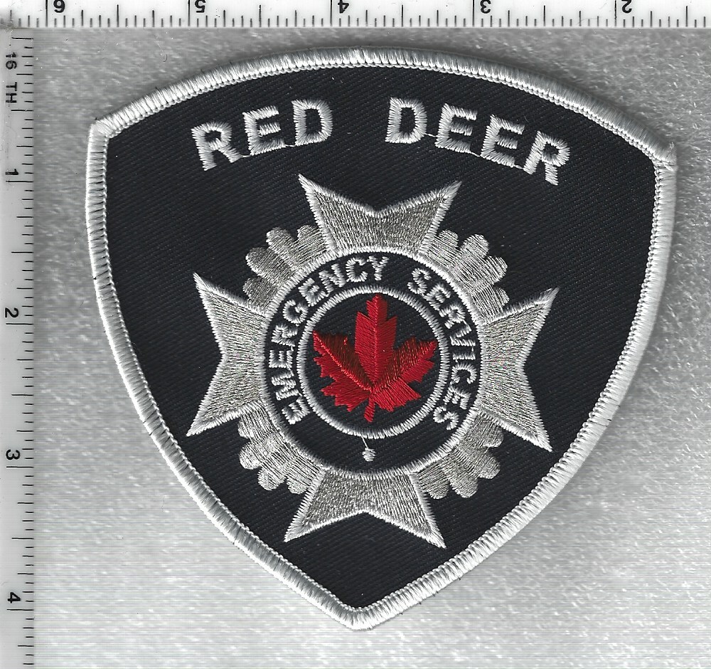 Red Deer Emergency Services (Alberta, Canada) white Shoulder Patch