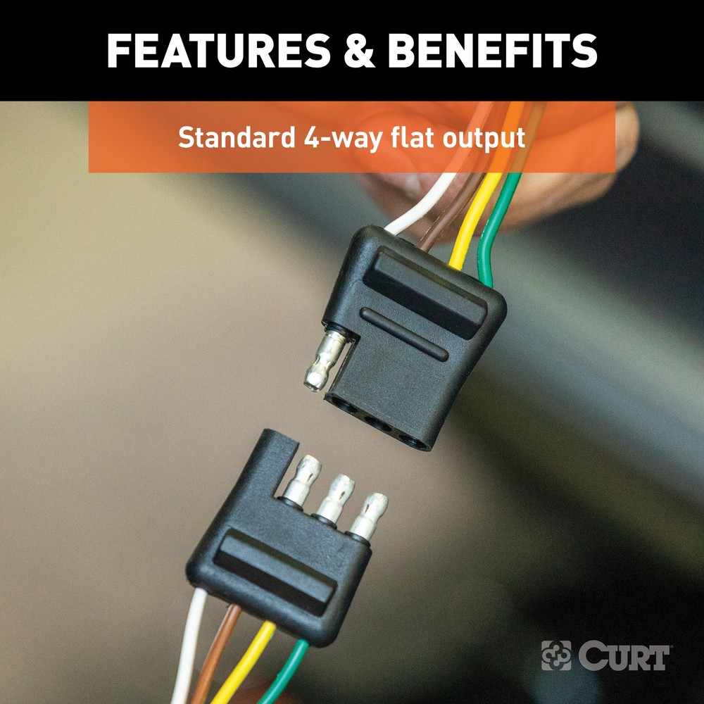 Curt-4-Way Flat Connector Plug & Socket with 72" Wires
