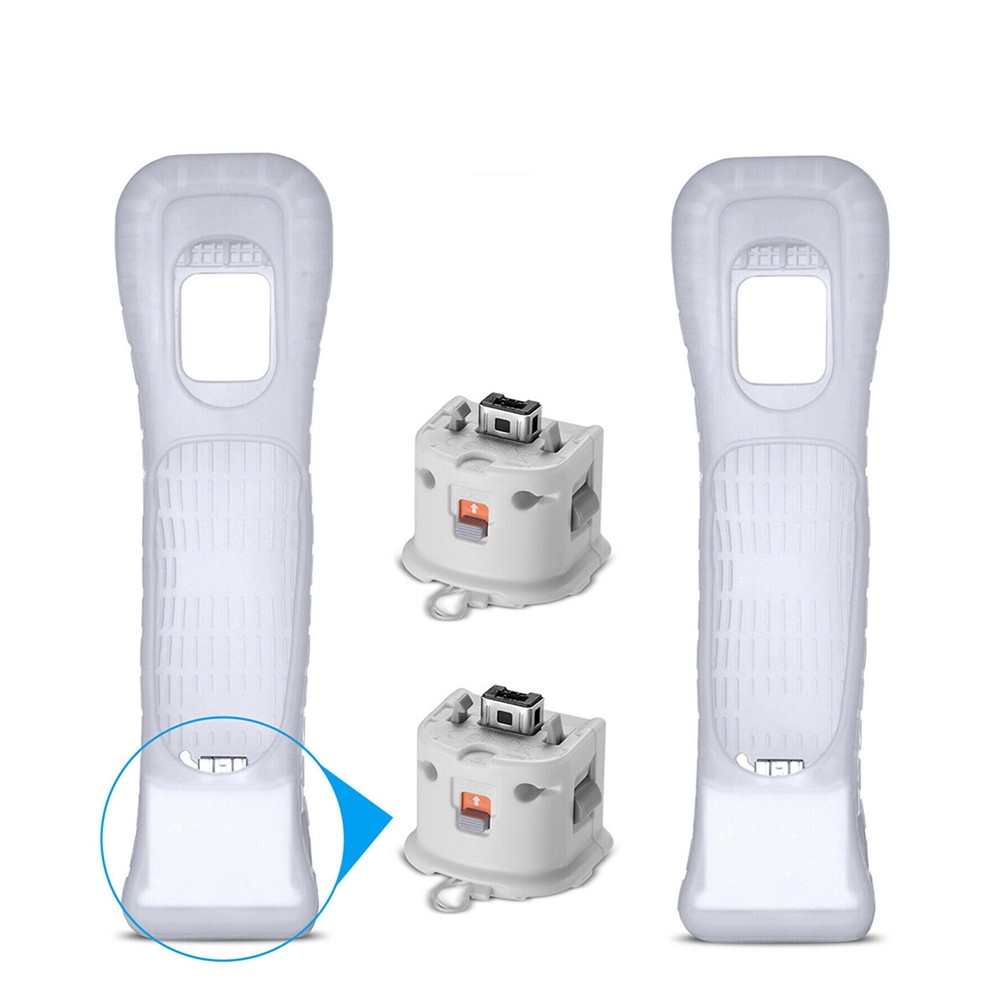 2 Pack Motion Plus Adapter w/ Silicone Sleeve for Nintendo Wii Remote Controller