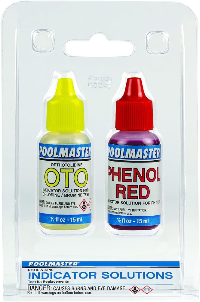 Replacement Indicator Solutions: 1/2-Ounce OTO & Phenol Red for Pools