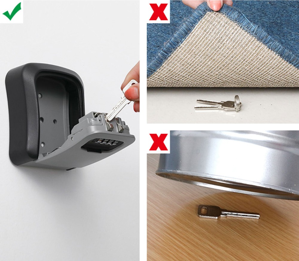 Digit Combination Key Lock Box Wall Mount Safe Security Storage Case Organizer