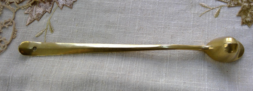 Vintage Solid Brass Candle Snuffer 10 inches long.