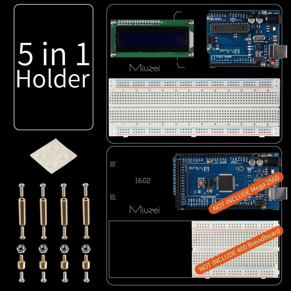 Starter Kit with Arduino Projects, Circuit BreadBorad, LCD1602 Module, Breadb...