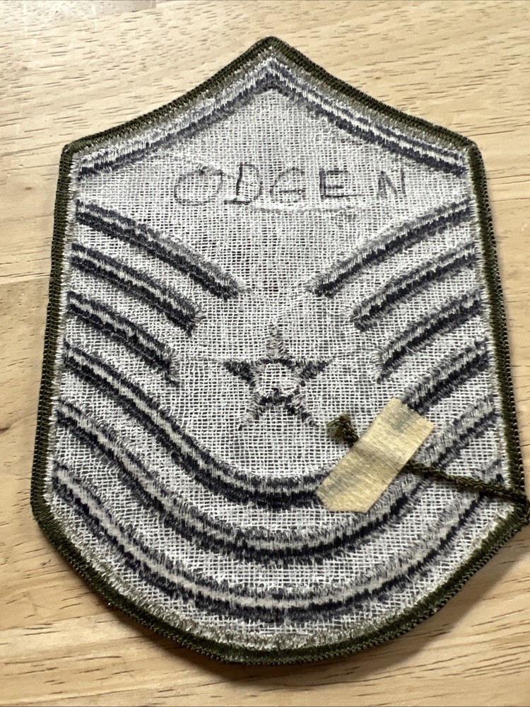 US Air Force Master Sergeant Chevron Patch Name On Back