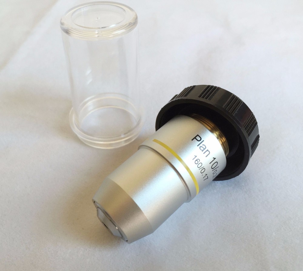 Compound Microscope Objective Lens 10X Plan Achromatic DIN RMS thread