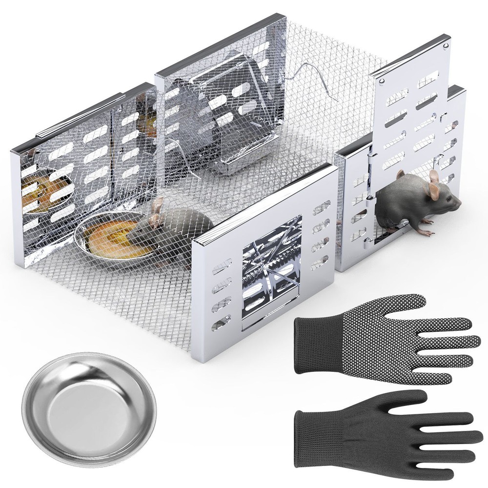 2PACK Humane Rat Trap Catch & Release Live Mouse Cage Yard Animals Mouse Traps