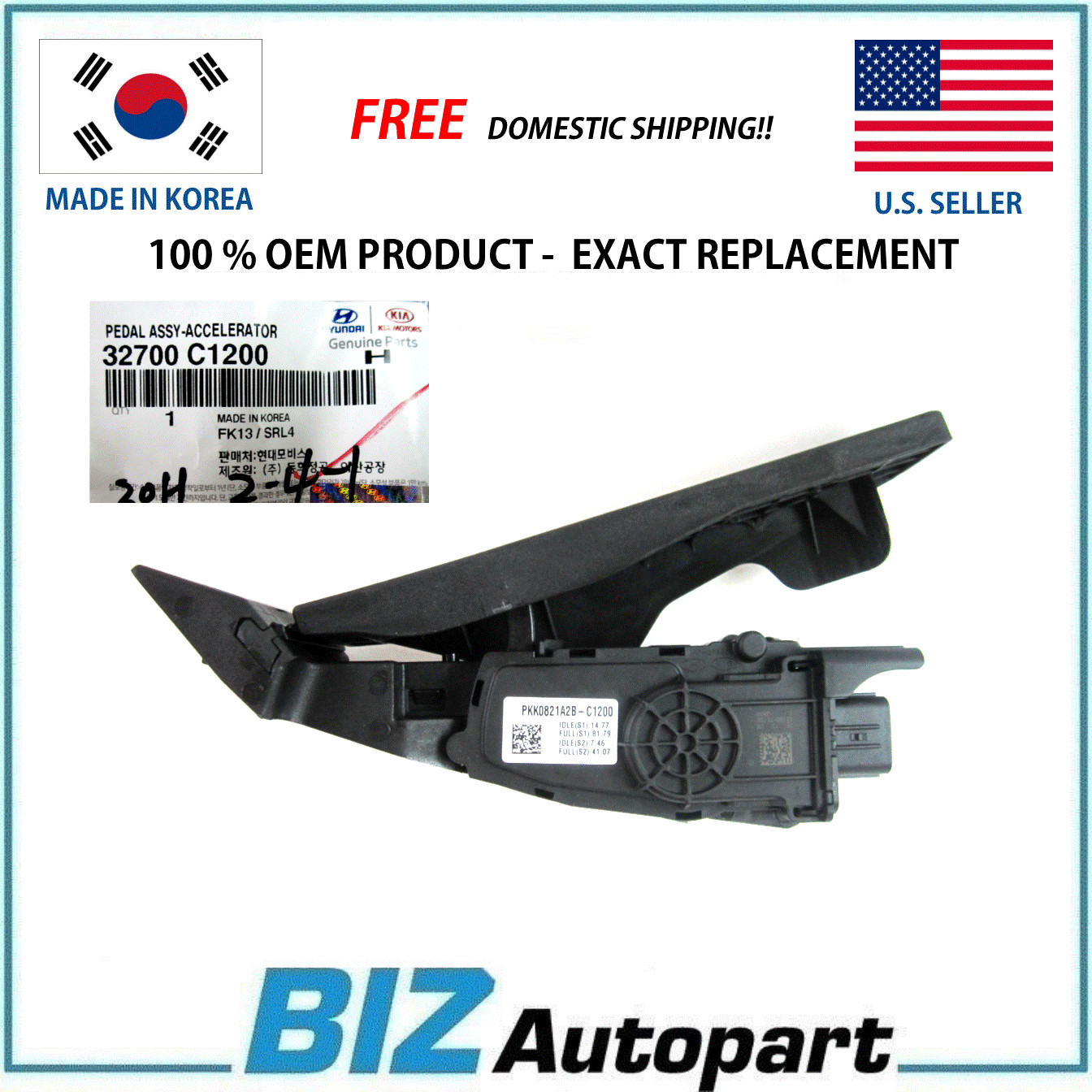 GENUINE !! ACCELERATOR PEDAL SENSOR FOR 15-19 HYUNDAI SONATA 32700-C1200