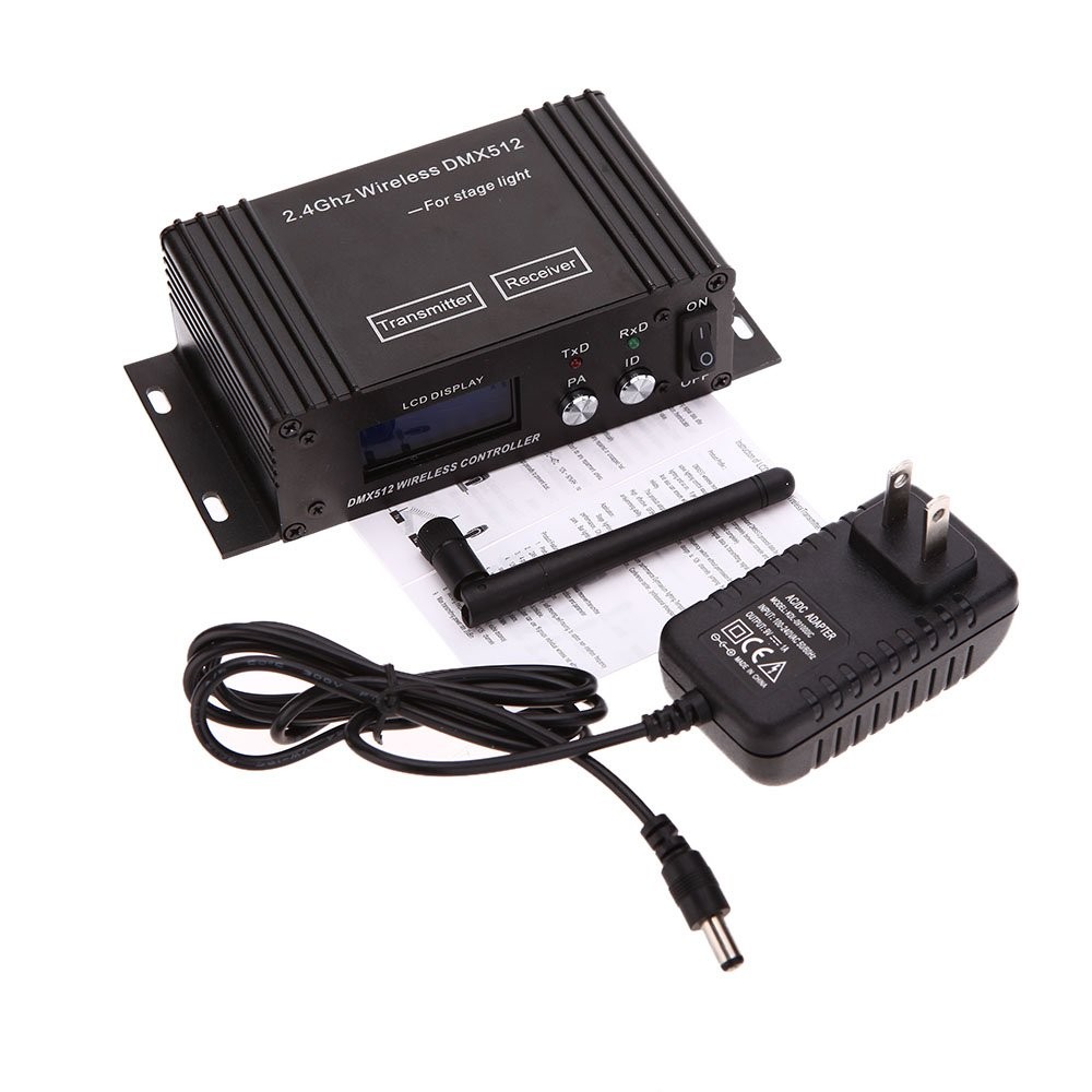 DMX512 Controller 2.4G Wireless Controller Transmitter Receiver LCD Display P...