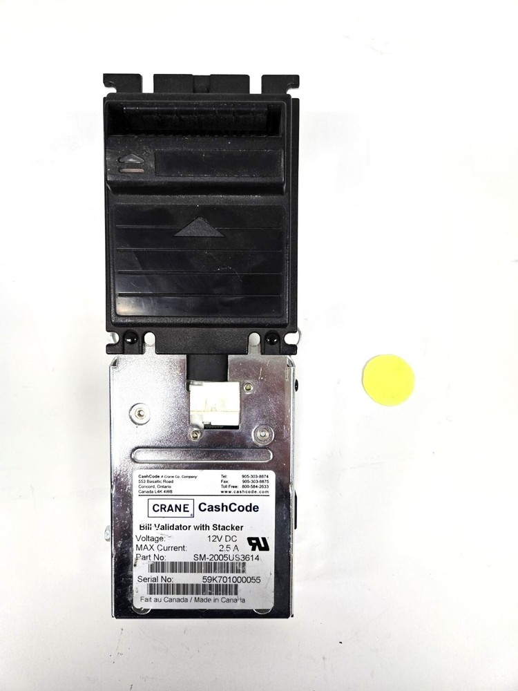 USED CASHCODE BILL VALIDATOR (MISSING BOTH BACKS) SM2005