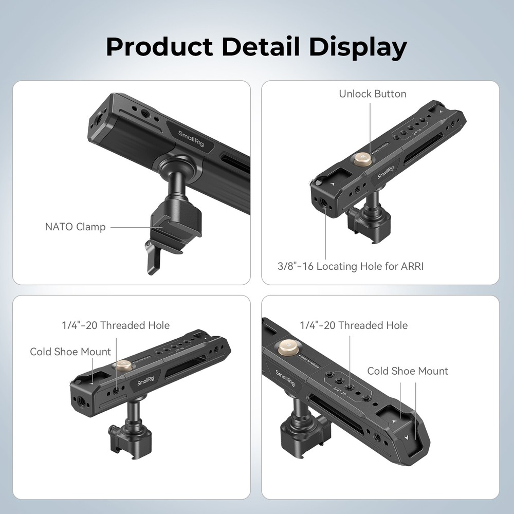 SmallRig Rotating Top Handle with NATO Clamp for Camera Cage Maxiload 15KG