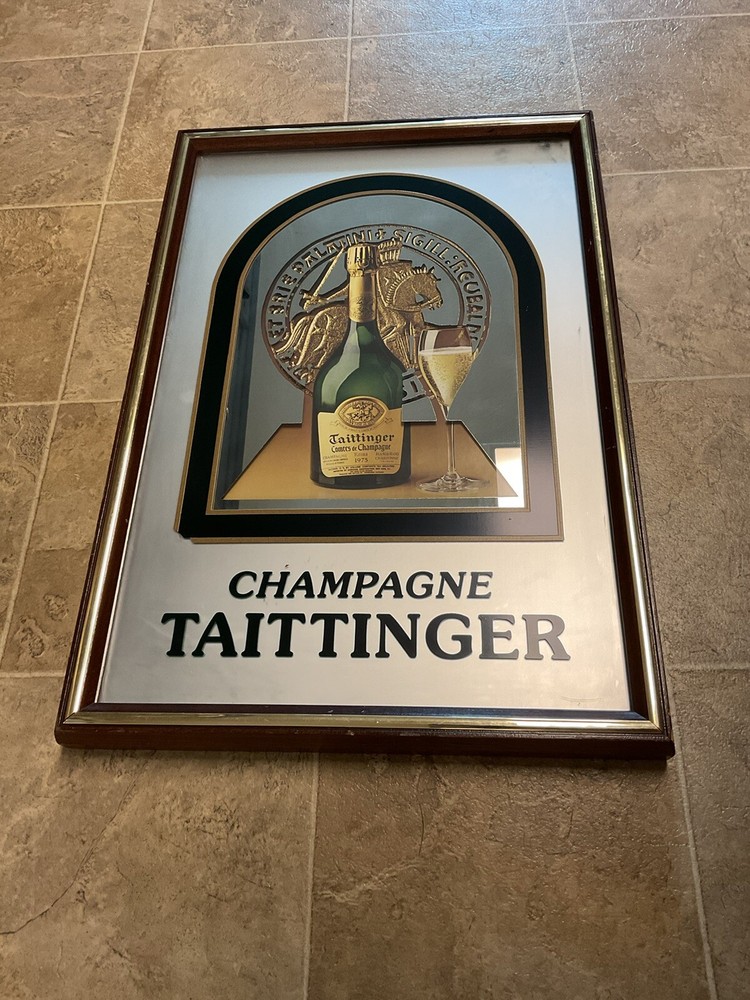 Champagne Taittinger Framed Mirror Advertisement