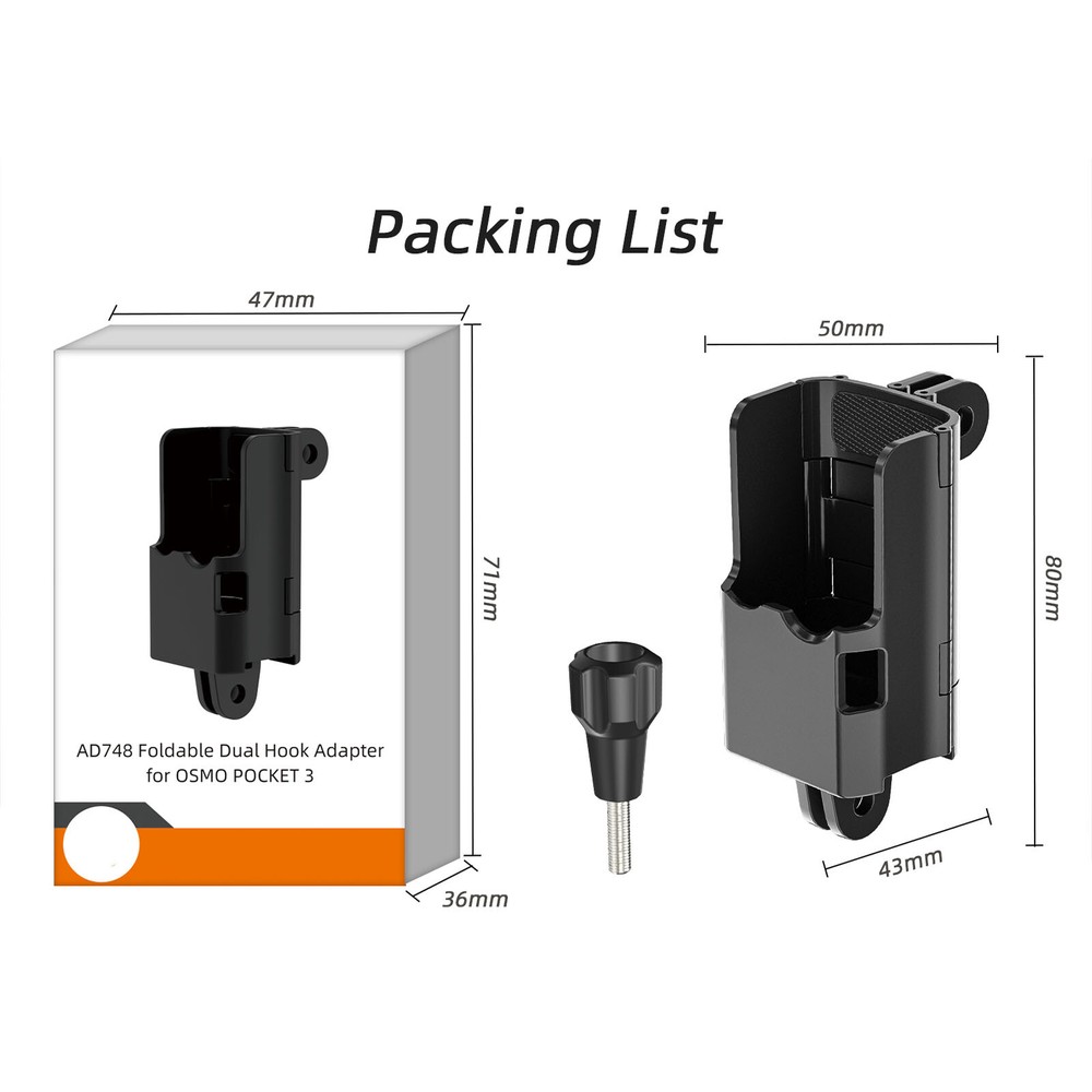 Foldable Dual Hook Adapter Accessories for Osmo Pocket 3