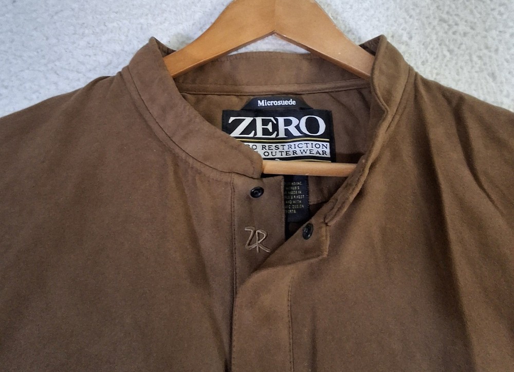 Zero Restriction Microsuede Golf Jacket Men’s XL Brown 1/4 Snap