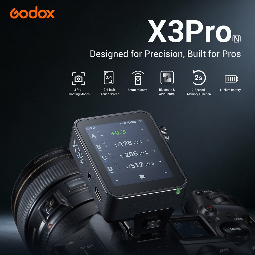 Godox X3pro-N 2.4G TTL HSS Wireless Flash Trigger Transmitter For Nikon Camera