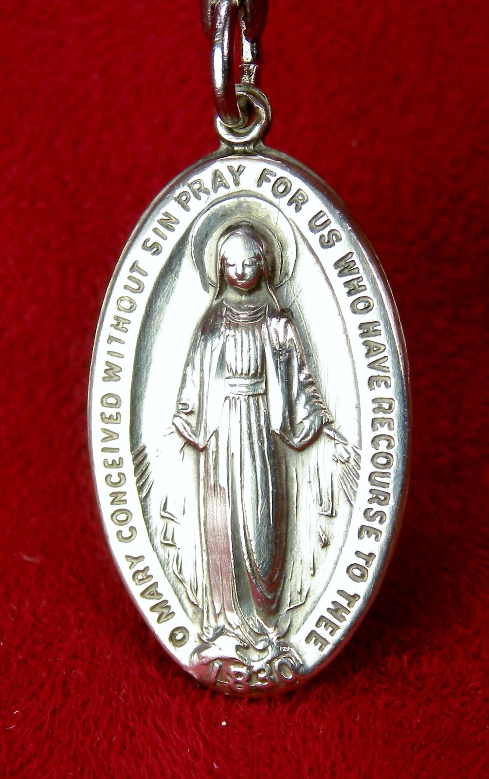 Carmelite Nuns RARE Lourdes Pilgrimage Sterling Silver Catholic Miraculous Medal