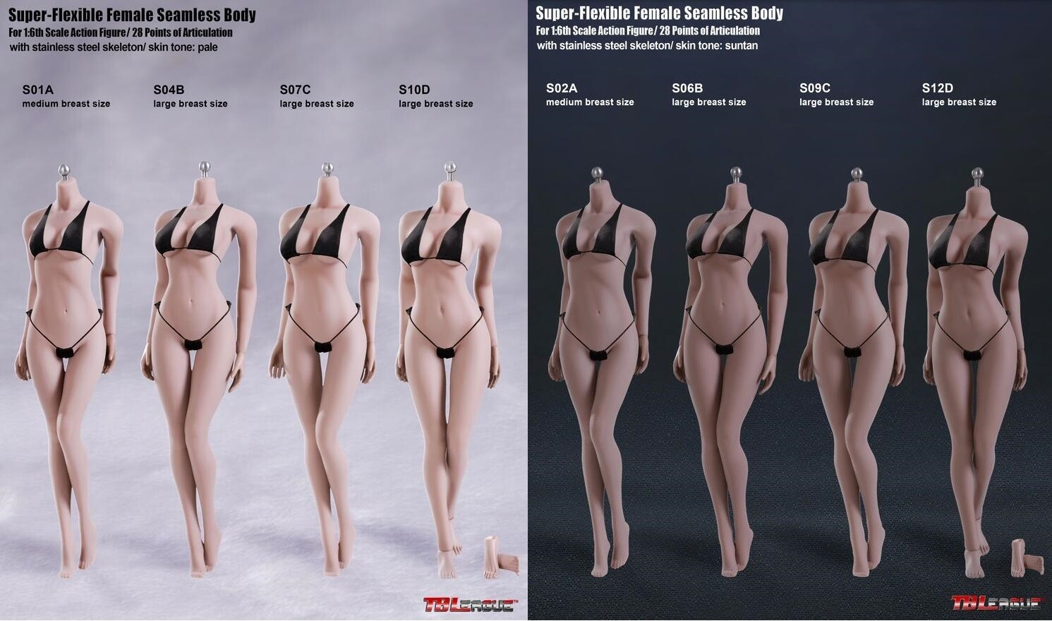 TBLeague PHICEN 1/6 Scale Steel Skeleton FEMALE Seamless Figure Body USA SELLER