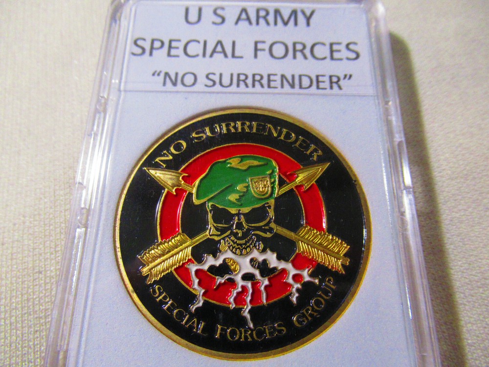 U S ARMY SPECIAL FORCES GROUP "NO SURRENDER" Challenge Coin