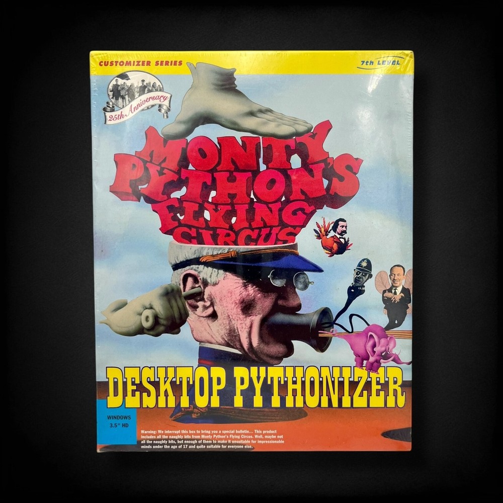Monty Python's Flying Circus Desktop Pythonizer 1994 Floppy Disk Software SEALED