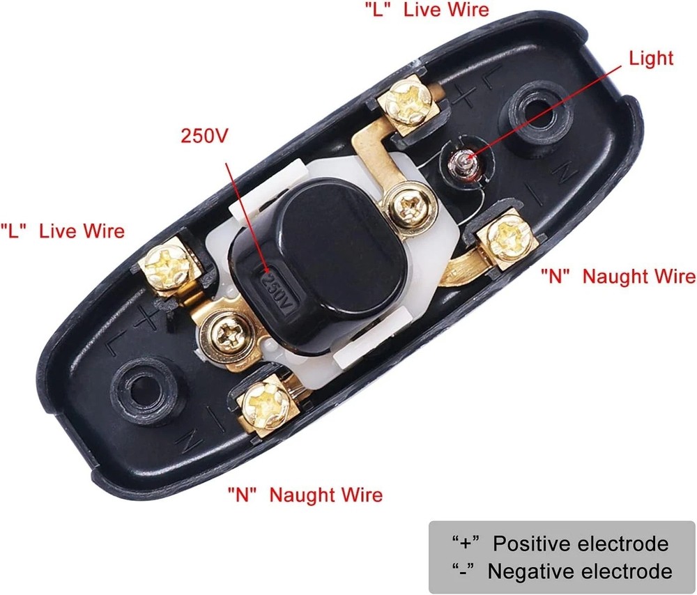 3 PCS Inline Cord Switch Appliance Button On/Off 10A 250V Inline Power Switch