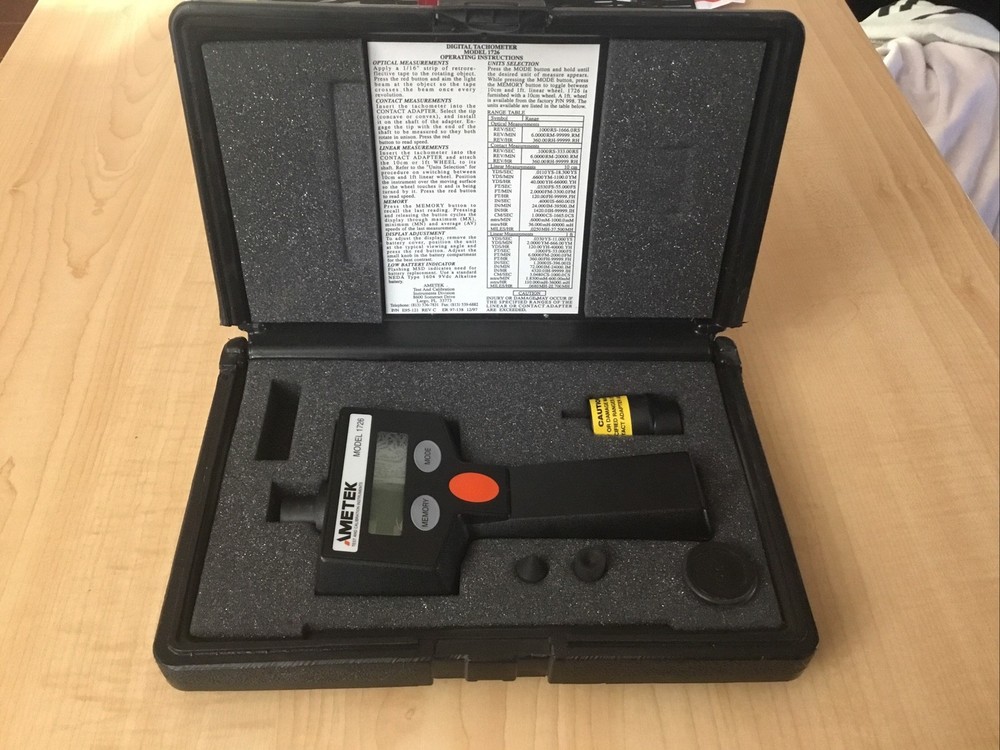 AMETEK MODEL 1726 DUAL FUNCTION DIGITAL TACHOMETER HANDHELD METER