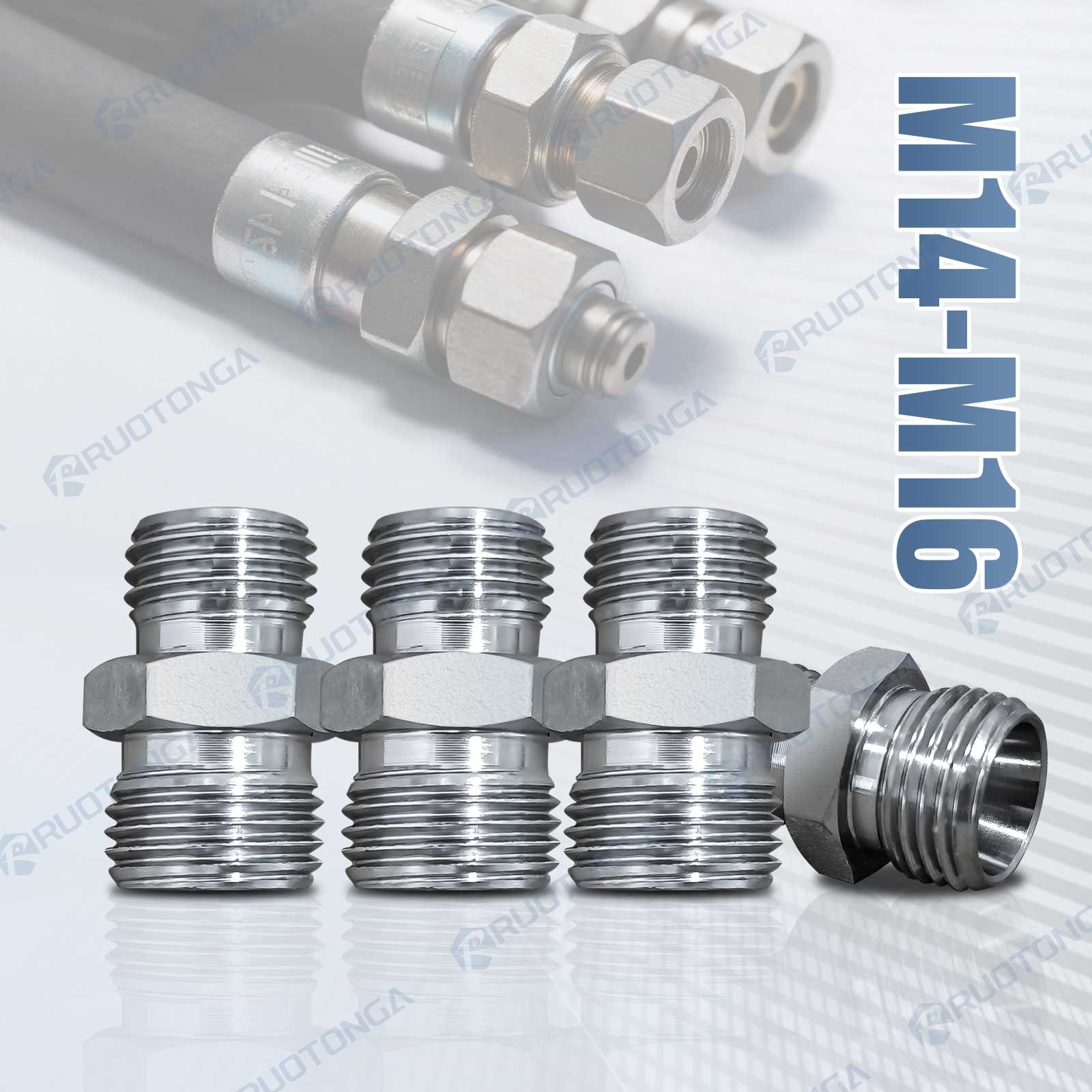 Mini Excavator Hydraulic Attachment Fittings ( 2 Pairs) 14m-16m Fittings