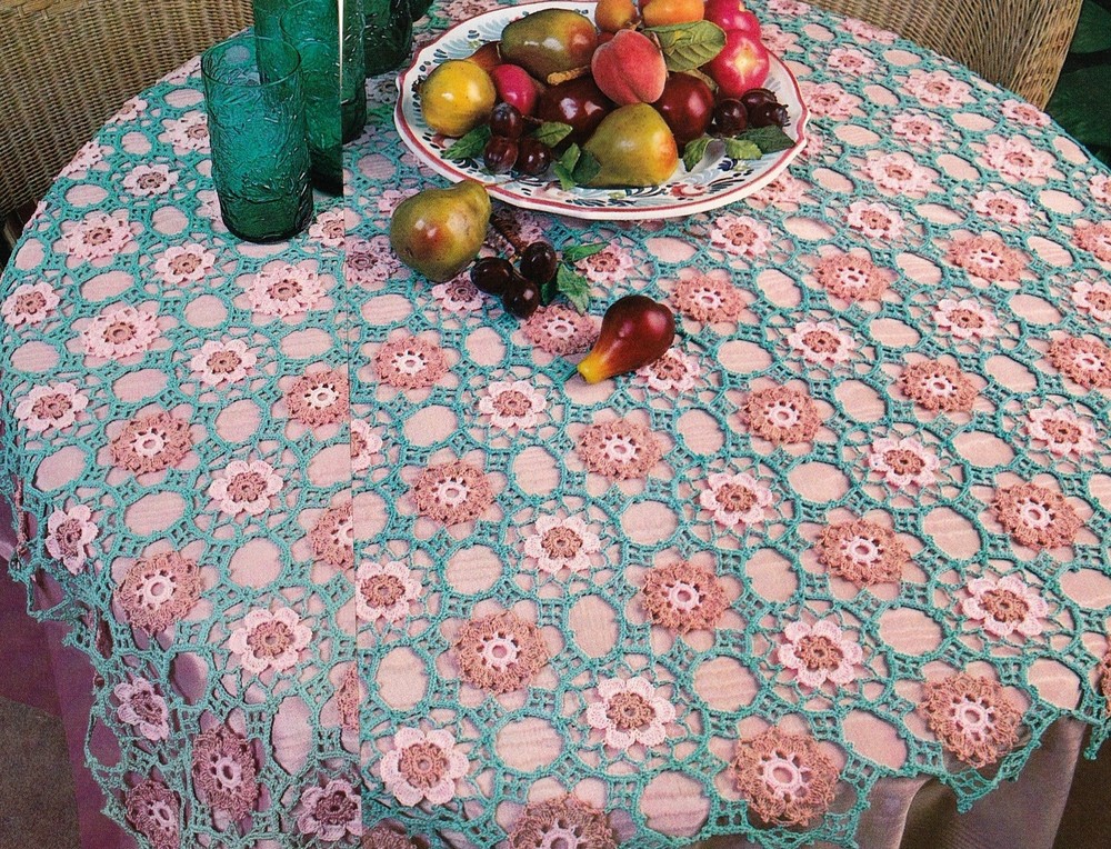 LOVELY Roses Tablecloth/ Doily/CROCHET PATTERN INSTRUCTIONS ONLY