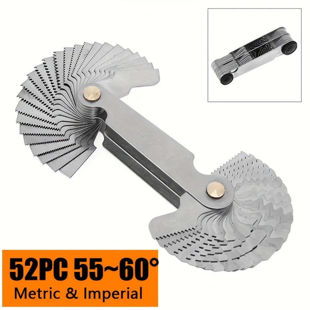 Multi-Size Thread Gauge - Metric & Imperial for Screw Thread Measurement（58pc）