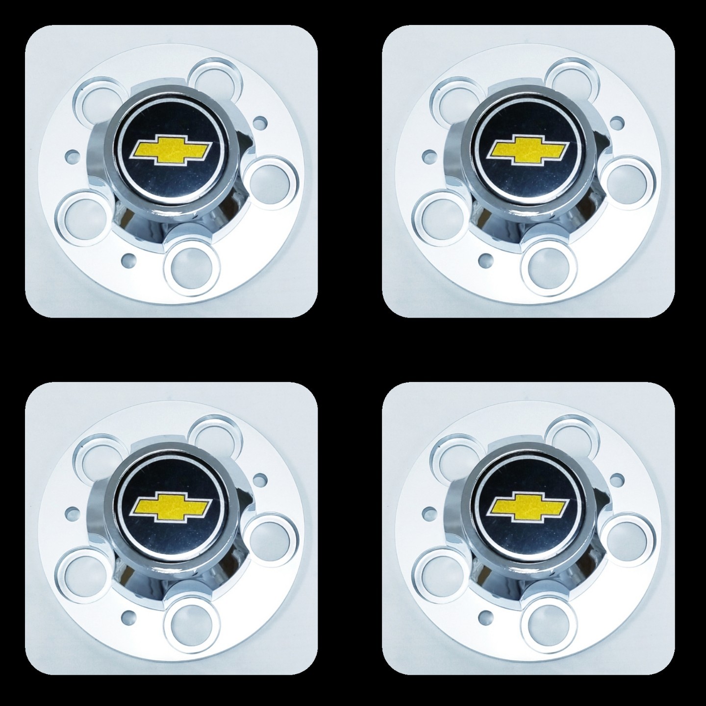 4 PCS CHEVROLET CHEVY GMC TRUCK 5 LUG 15" 15x8 15x7 RALLY WHEEL CENTER HUB CAPS