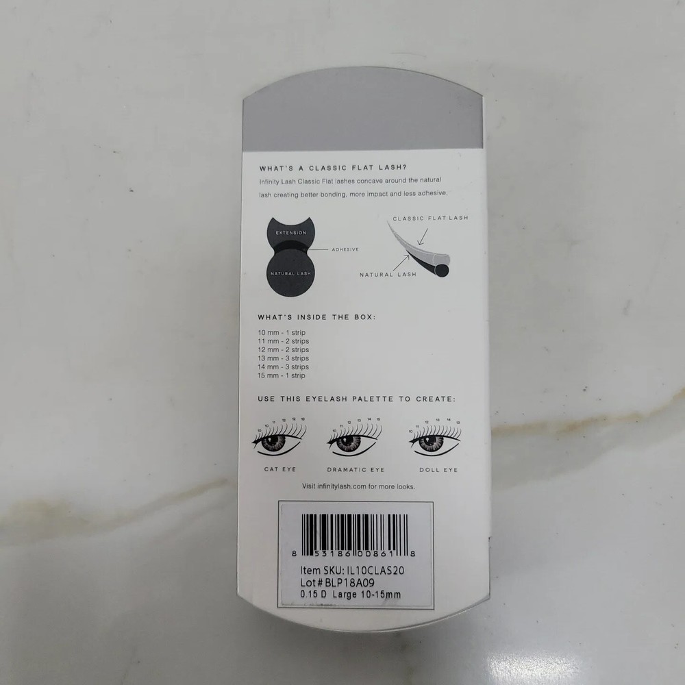 Infinity Lash Classic Extensions Flat Lashes Eyelash Extensions 10-15mm Strips