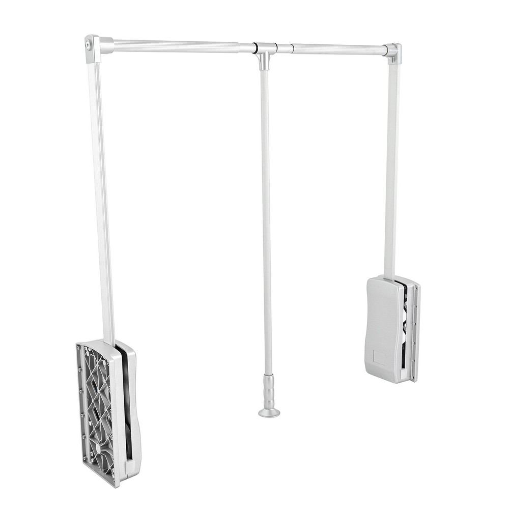 Modern 33 Inch Pull Down Closet Rod Pull Down Wardrobe Organizer Silver Indoor