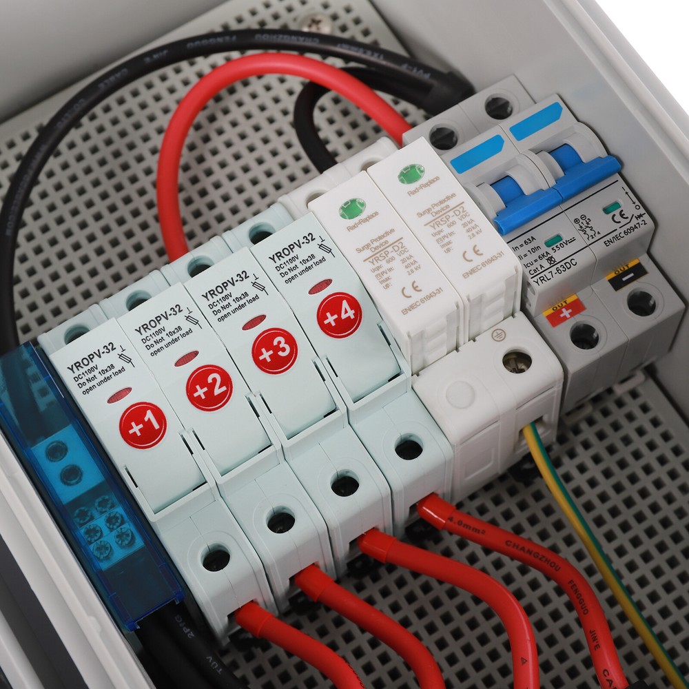 4 String Solar PV Combiner Box 63A Circuit Breaker for Solar Panel Waterproof US