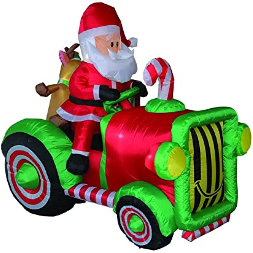 Santa with Tractor Inflatable