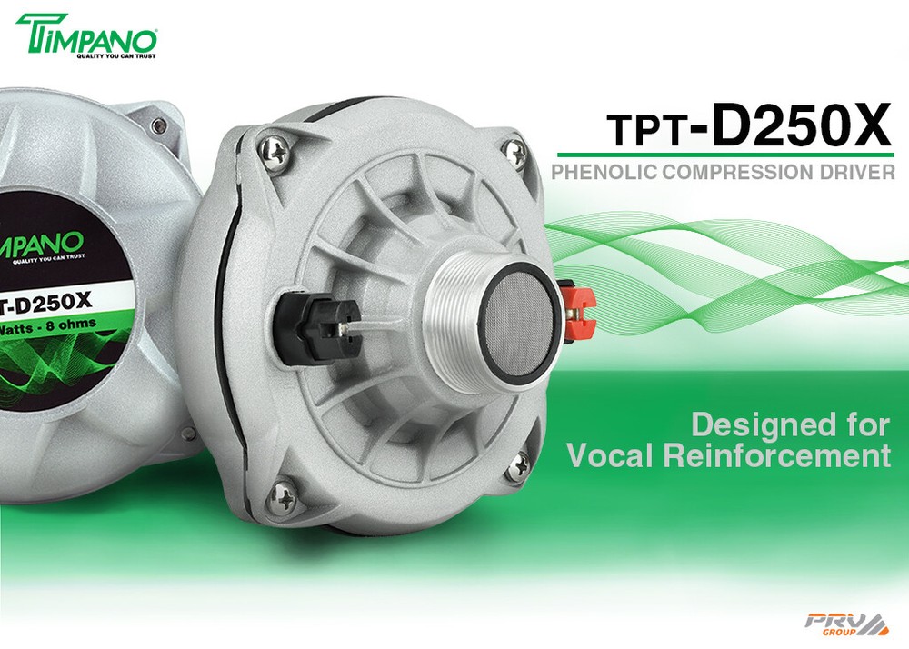 2x Timpano TPT-D250X 1"Exit Phenolic Compression Driver 300Watt Pro Audio - Pair