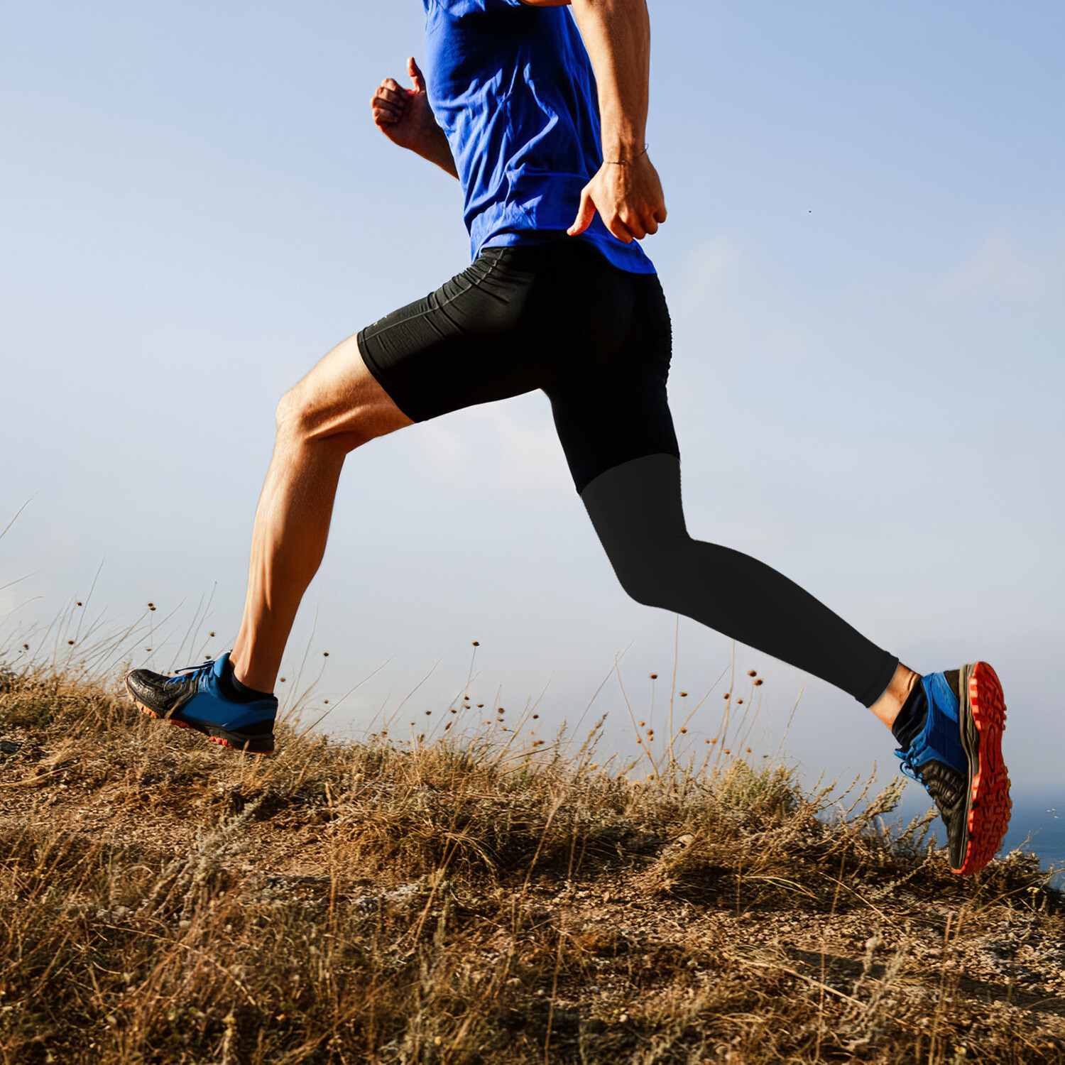 Compression Thigh Sleeve Leg Pain Relief Socks Knee High Brace Support Men Women