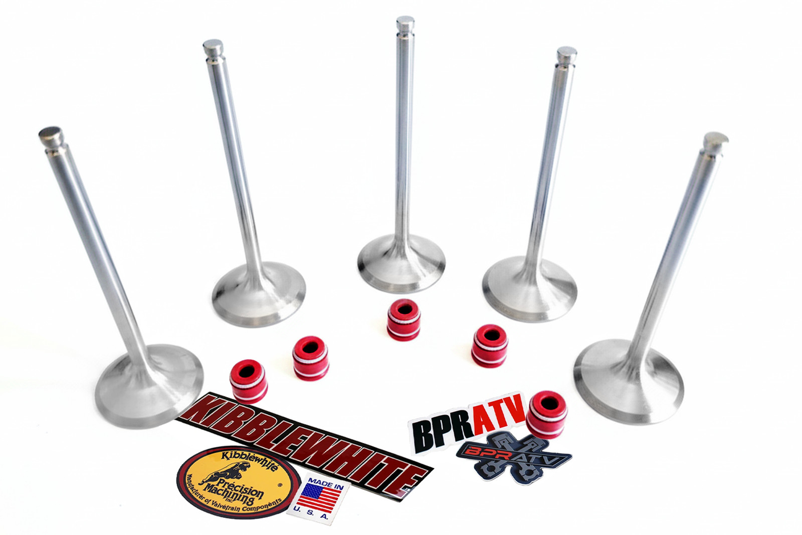 Kibblewhite +1mm Stainless Valve Set YFZ450R YFZ450 YZ450F WR450F RED Seals USA!