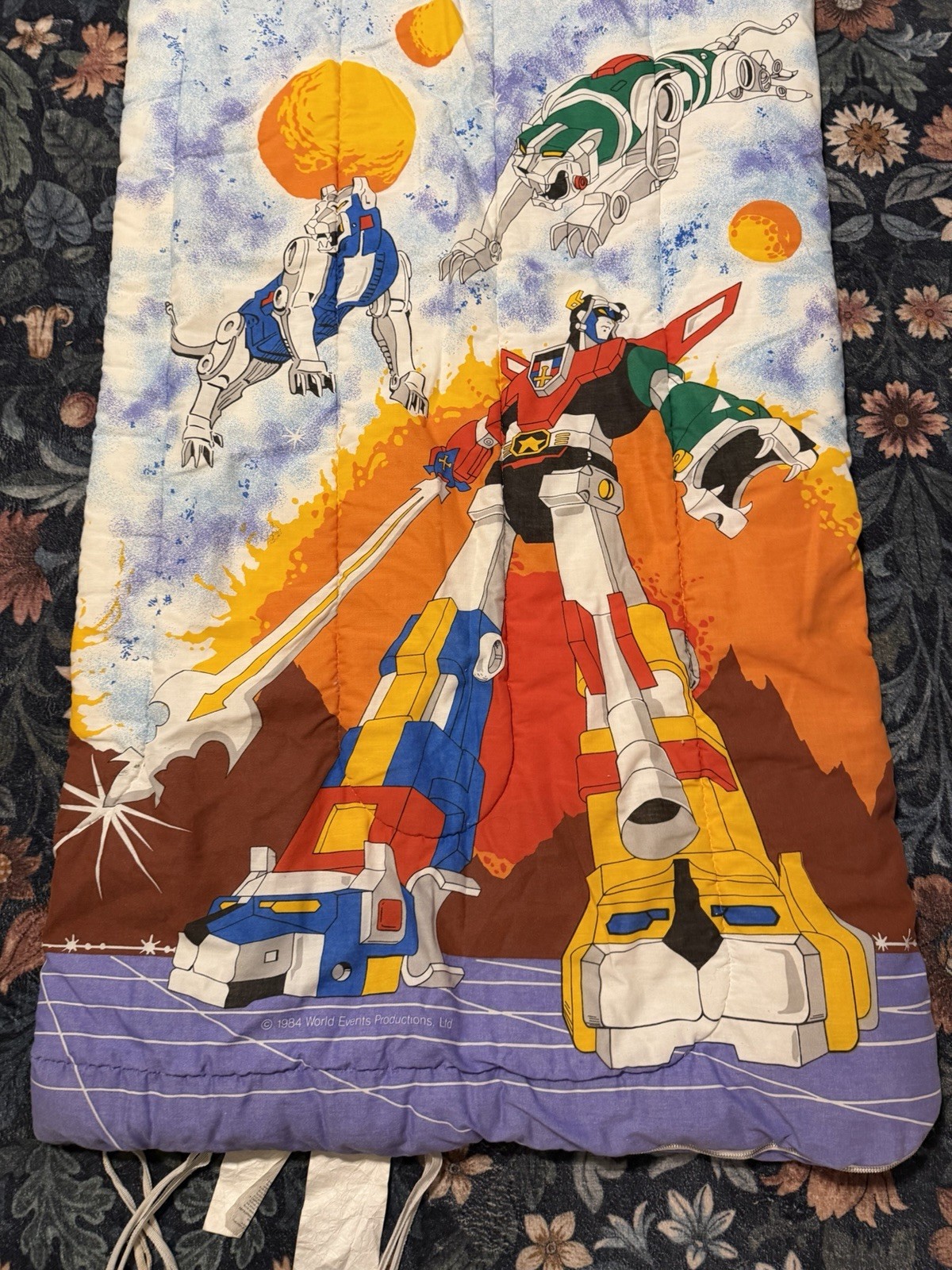 Vintage 1984 Voltron Sleeping Bag World Events Productions W.E.P. 1980's Slumber