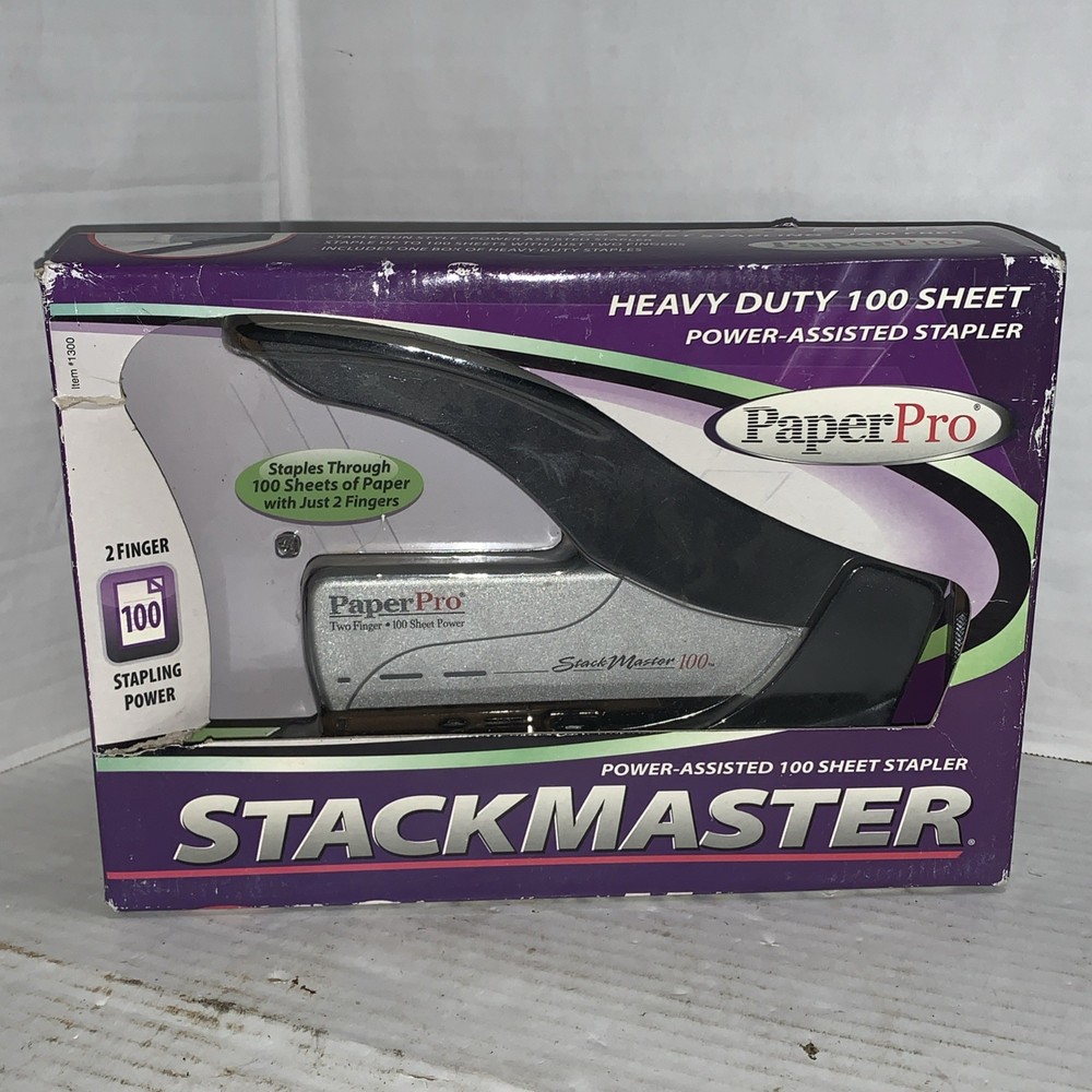 PaperPro Stackmaster Heavy Duty 100 Sheet Capacity Stapler #1300 In Box - Read